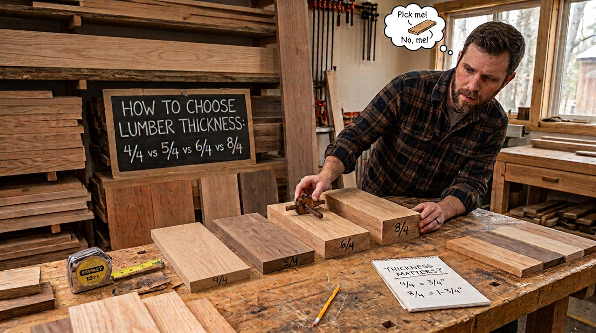 How to Choose Lumber Thickness: 4/4 vs 5/4 vs 6/4 vs 8/4